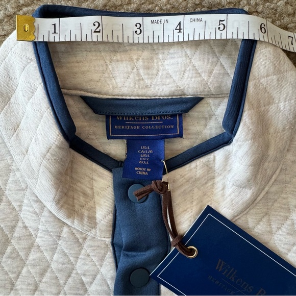 Wilkens Bros Heritage Collection Sweater Large Quilted Fleece 1/4 Button Snap - Picture 9 of 16